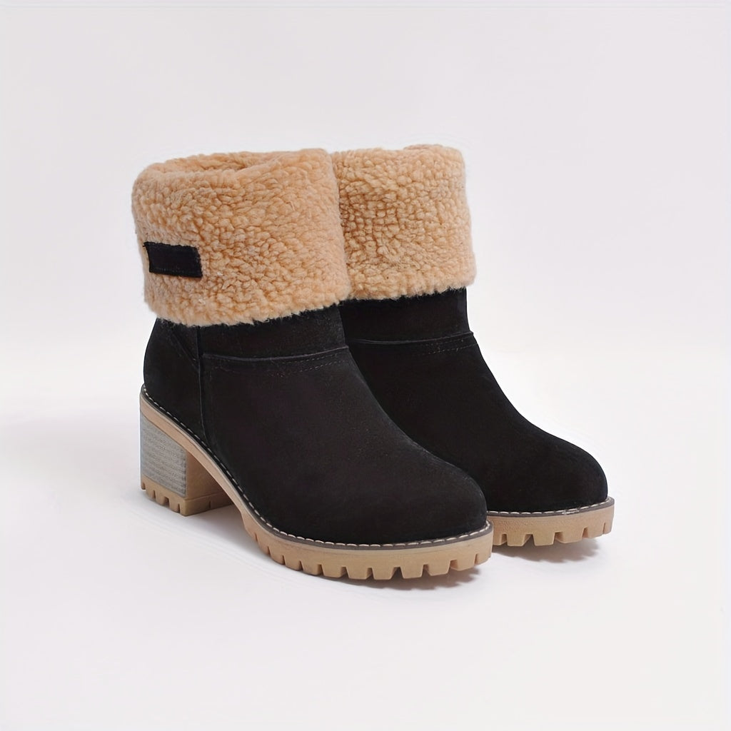 Cozy Cuffed Ankle Boots in Soft Suede for Casual Wear