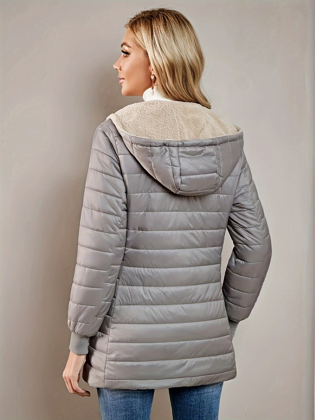 Quilted Longline Coat in Soft Fabric for Stylish Winter Outerwear