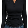 Fitted Button Henley Top | Soft Cotton Blend | Casual Everyday Wear