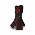 Medieval Knight Costume Tunic with Hood and Templar Cross for Halloween Cosplay