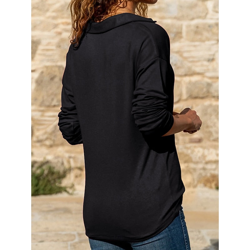 Relaxed Quarter-Zip Top in Soft Cotton Blend for Casual Wear