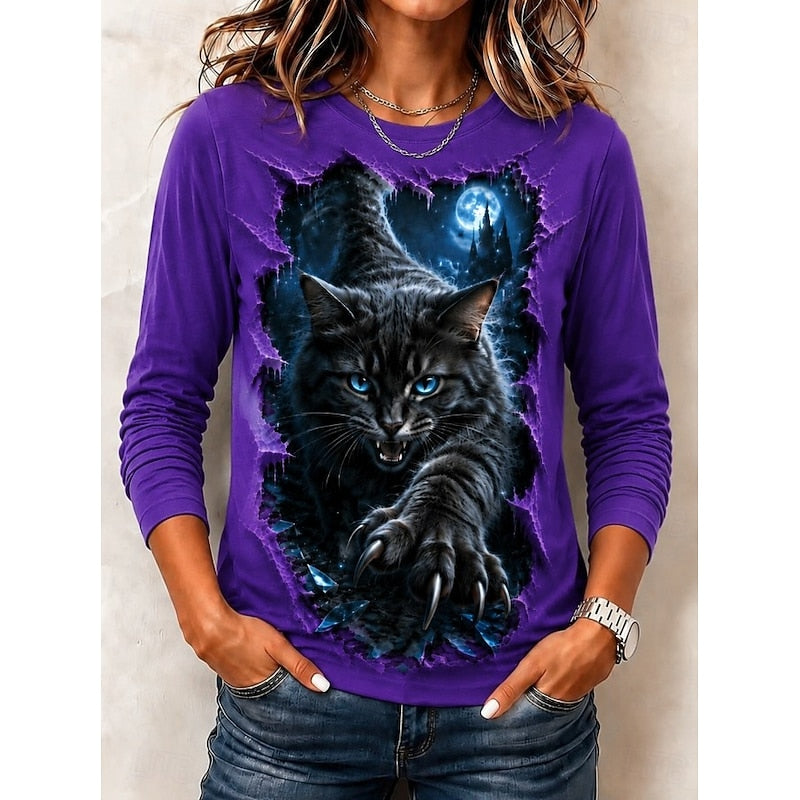 Halloween Graphic Top | Cotton Blend | Casual Style | Women's Apparel