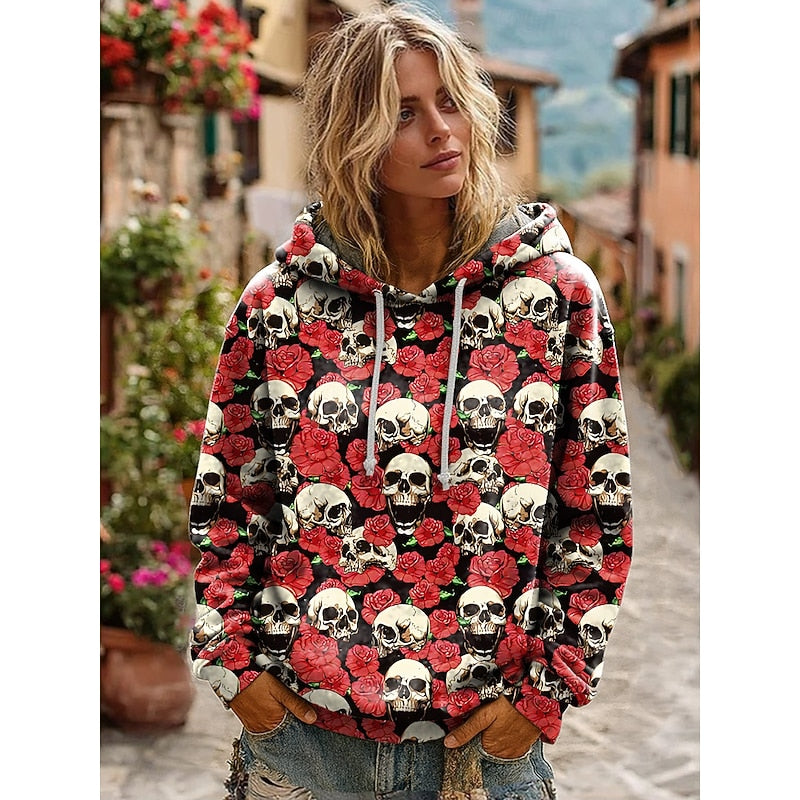 Skull Graphic Halloween Hoodie | Cozy Cotton Blend | Unisex Casual Wear