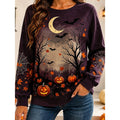 Halloween Pumpkin Sweatshirt | Soft Cotton | Moonlit Design | Casual Wear