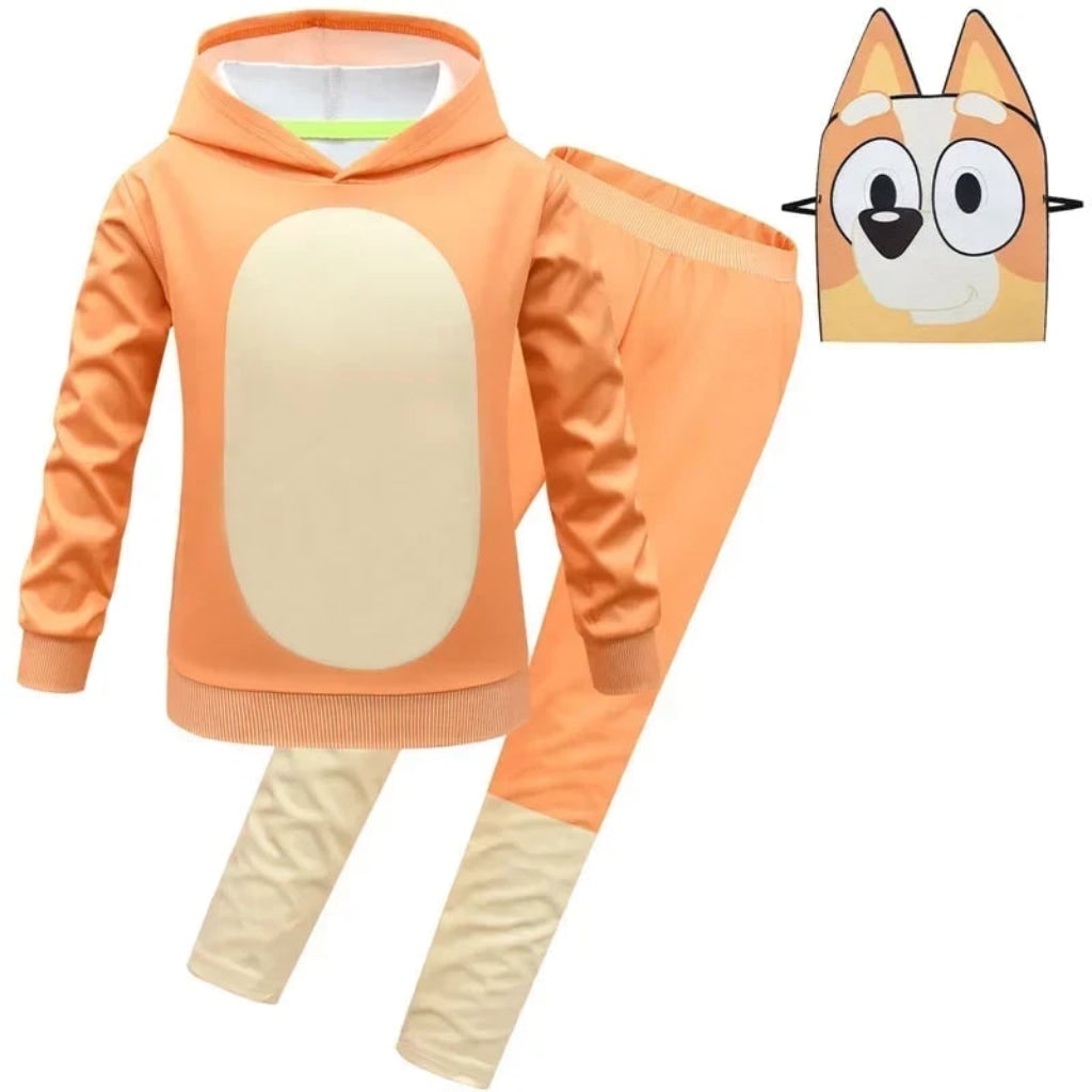 Kids' Halloween Costume Set with Mask, Hoodie, and Pants for Dress-Up Parties