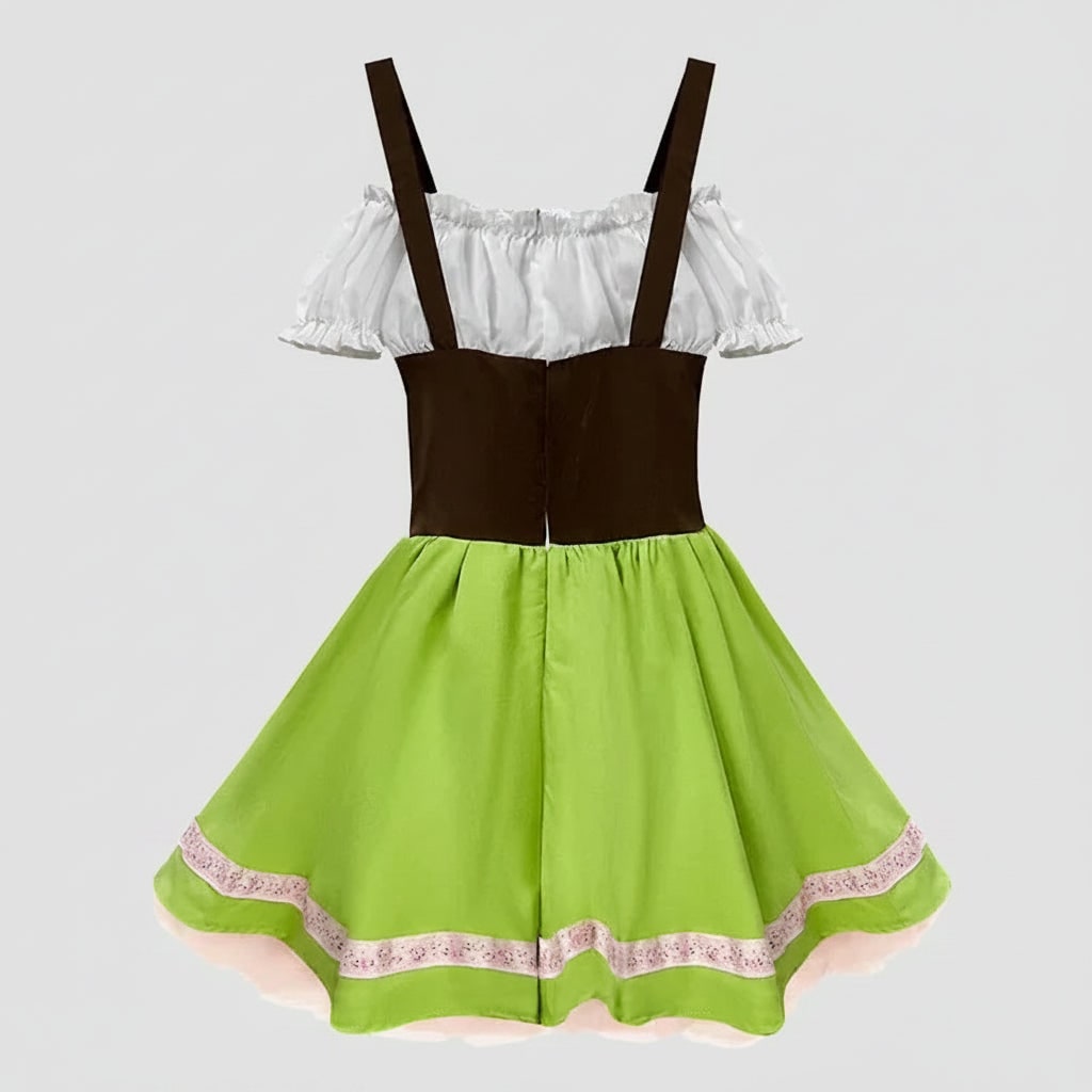 Men's Oktoberfest Costume Lederhosen Outfit with Suspenders and Lace-Up Corset