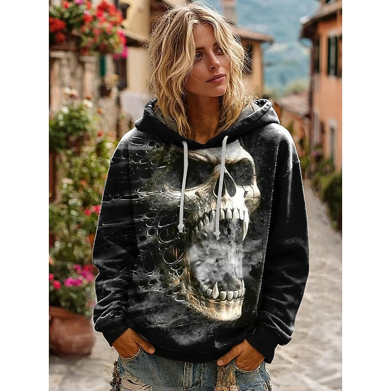 Skull Graphic Halloween Hoodie | Cozy Cotton Blend | Unisex Casual Wear