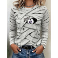 Halloween Long-Sleeve Top for Women | Playful Design | Cotton Blend