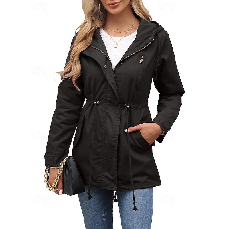 Hooded Utility Coat with Pockets | Water-Resistant Outerwear for Casual Wear