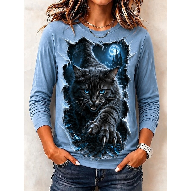 Halloween Graphic Top | Cotton Blend | Casual Style | Women's Apparel