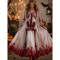 Halloween Skeleton Print Maxi Dress for Women - Spooky Style, Comfortable Fabric