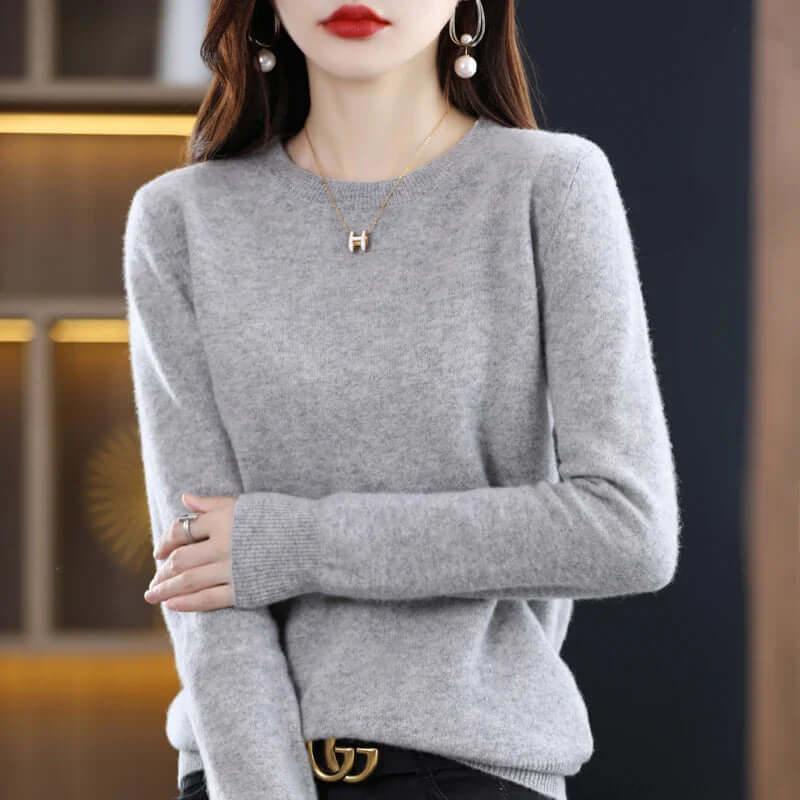 Cozy Knitted Women's Sweater - Soft Fabric, Casual Style for Everyday Wear