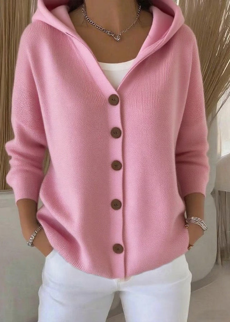 Women's Soft Cotton Hooded Cardigan for Casual Wear and Layering