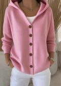 Women's Soft Cotton Hooded Cardigan for Casual Wear and Layering