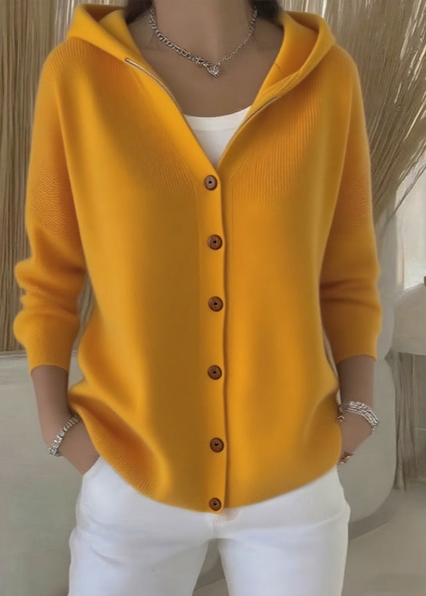 Women's Soft Cotton Hooded Cardigan for Casual Wear and Layering