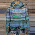 Women's Fair Isle Hoodie - Cozy Knit Design for Casual Wear