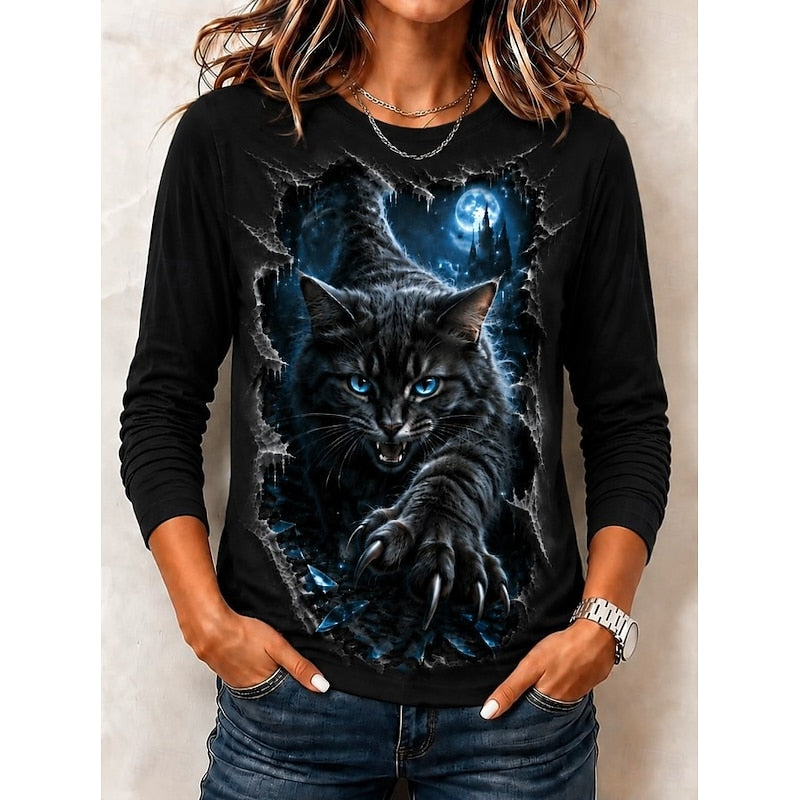 Halloween Graphic Top | Cotton Blend | Casual Style | Women's Apparel